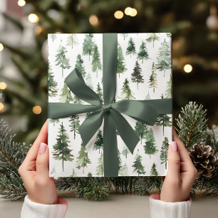 Naturinspiriertes Wasserfarben-Weihnachten Geschenkpapier
