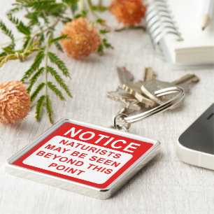 Naturist Camp/Beach-Zeichen Schlüsselanhänger