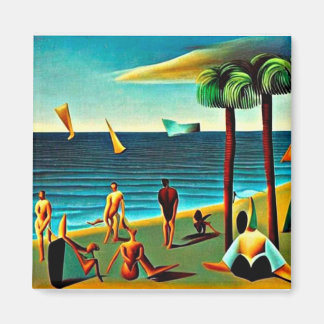 Naturisten am Strand Magnet