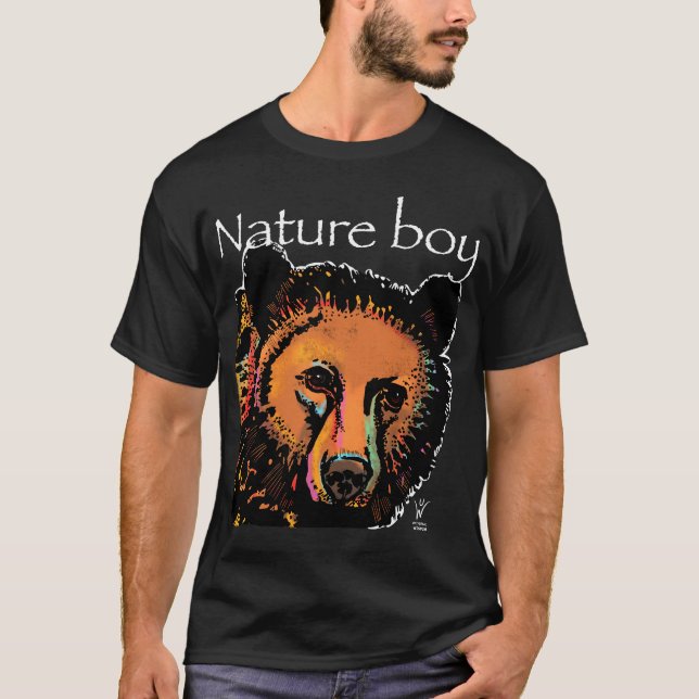 Naturjunge tragen Regenbogentiere T-Shirt (Vorderseite)