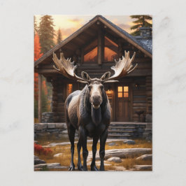 *~* Naturkabine AP49 MOOSE Hütte Postkarte