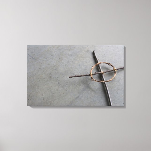 Naturkunst keltisches Kreuzgrauen Hintergrund Leinwanddruck (Vorderseite)