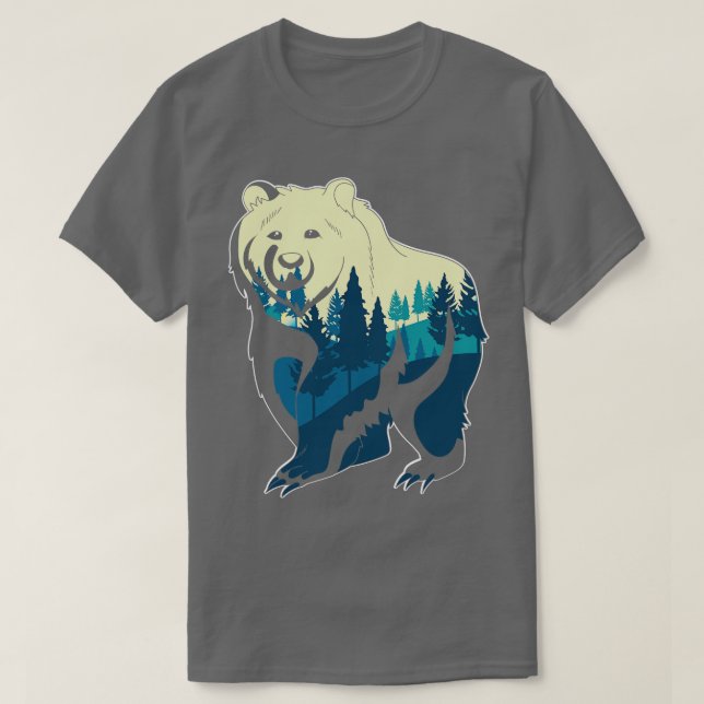 Naturlandschaft Bäume Bärenwald Tier sein T-Shirt (Design vorne)