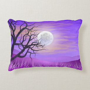 Naturlandschaft mit Lila Hintergrund Dekokissen