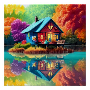 Naturlandschaft mit See und Herbst-38566 Poster