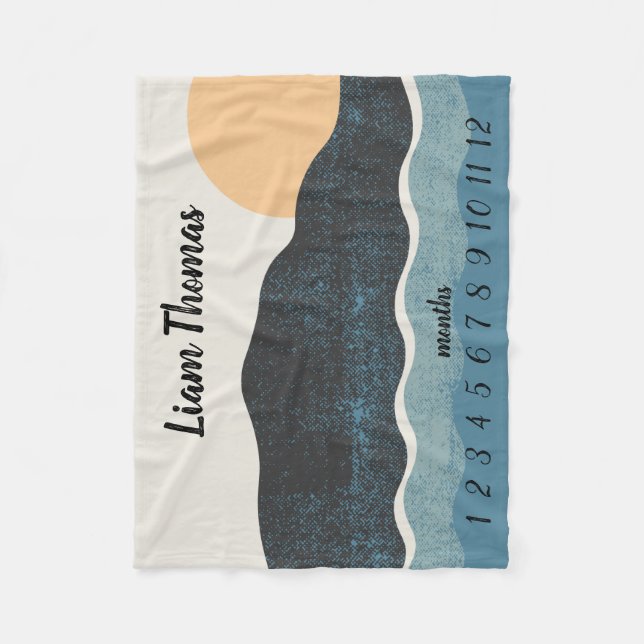 Naturlandschaft Monatlicher Wachstumspur Fleecedecke (Vorderseite)