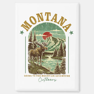 Naturlandschaft Montana - Wildnis, Berge, Fluss Magnet