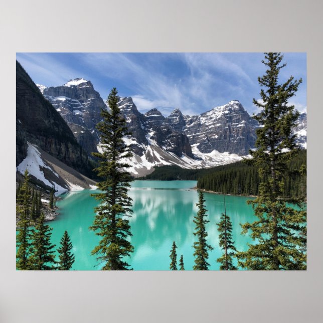 Naturlandschaft Moraine Lake, Alberta, Kanada Poster (Vorne)