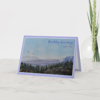 Naturlandschaft Personalisiert Geburtskarte Karte