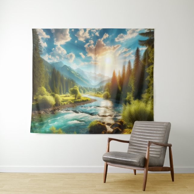 Naturlandschaft Wandteppich (Beispiel (Horizontal))