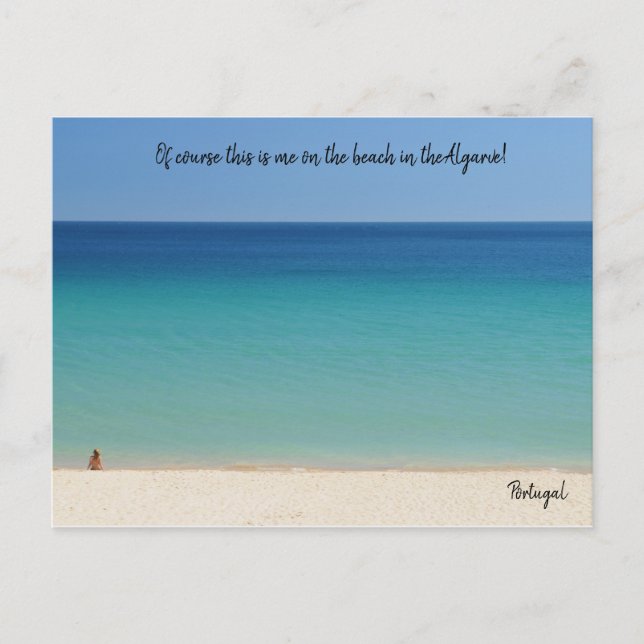 Natürlich bin ich hier an der Algarve, Portugal Postkarte (Vorderseite)