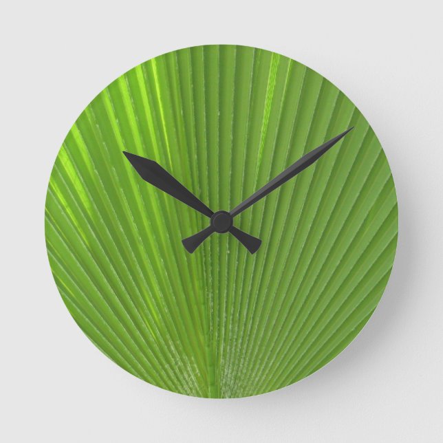 Natürlich Coole Oberflächen_Palm Frond strahlend Runde Wanduhr (Vorderseite)