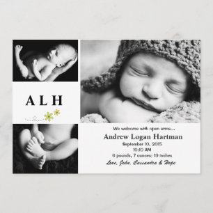 Natürlich - Foto-Geburts-Mitteilung Ankündigung