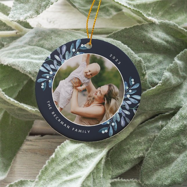Natürlich Freude | Botanisches Personalisiertes Fo Keramik Ornament (Von Creator hochgeladen)