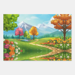 Naturlich Inspiriert Umschlagpapier Geschenkpapier Set