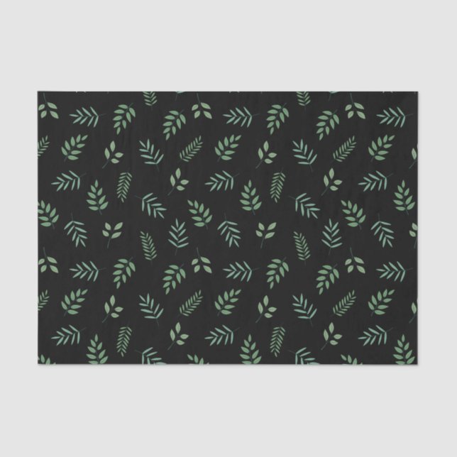 Naturlich Inspiriertes Grünes Blatt - Geschenkpapi Seidenpapier (Vorderseite)