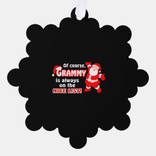 Natürlich ist Grammy immer auf der schönen Liste W Ornament Karte