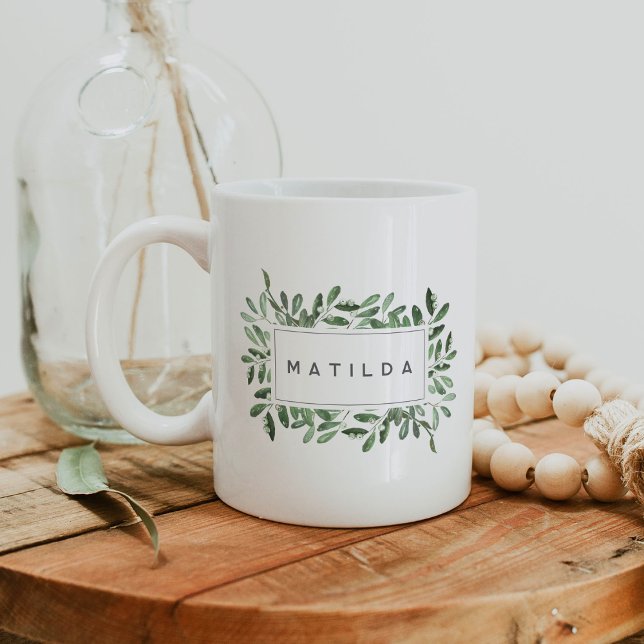Natürlich Joyful Personalisiert Watercolor Botanic Kaffeetasse (Von Creator hochgeladen)