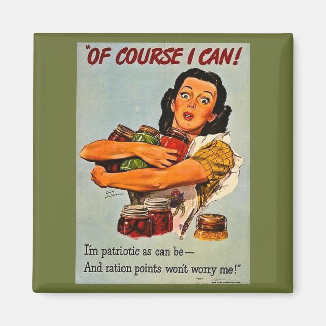 Natürlich kann ich das! Vintage Propaganda WW2 Ret Magnet (Vorne)