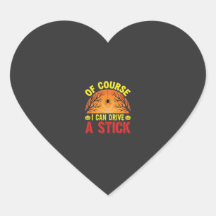Natürlich kann ich ein Schaltgetriebe fahren Hallo Herz-Aufkleber