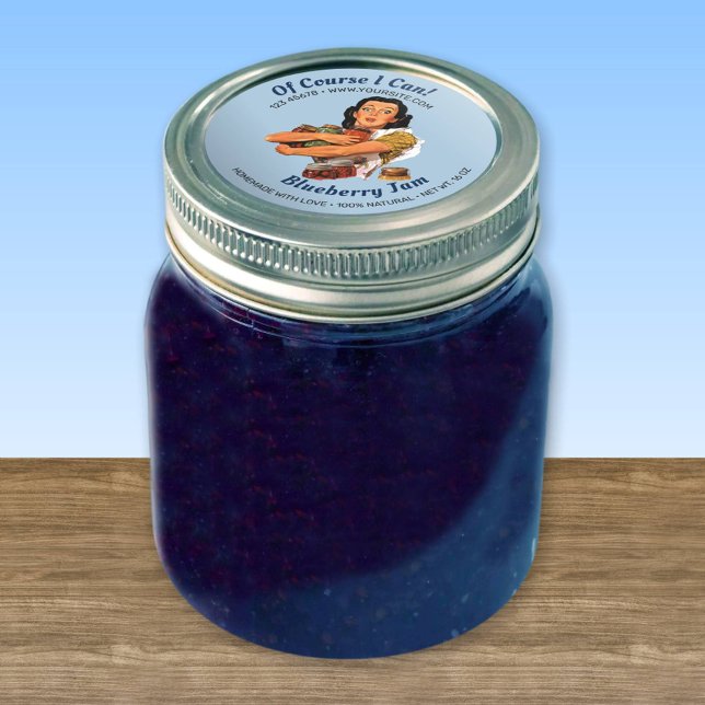 Natürlich kann ich Jar Lid Label Runder Aufkleber (Von Creator hochgeladen)