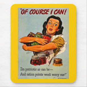 Natürlich kann ich! Vintage Zweiter Weltkrieg Mousepad