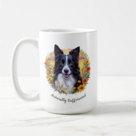Natürlich koffeinierte Tasse mit Border Collie Art