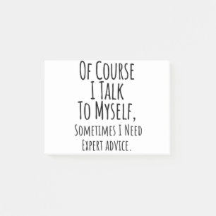 Natürlich spreche ich manchmal mit mir selbst, ma post-it klebezettel