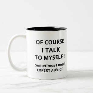 Natürlich spreche ich mit mir selbst  zweifarbige tasse
