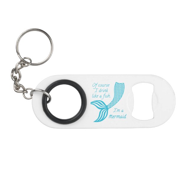 Natürlich trinke ich wie ein Fisch, ich bin eine M Mini Flaschenöffner (Vorderseite (Horizontal))