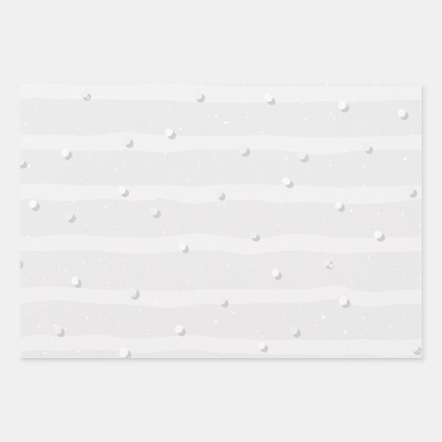 Natürlich von Weiß Gemustert Geschenkpapier Set (Vorderseite)