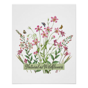Natürlich wie Wildblumen - Vintage - Poster