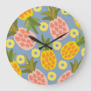 Natürliche Ananas Abstrakt: Vintage Schönheit. Große Wanduhr