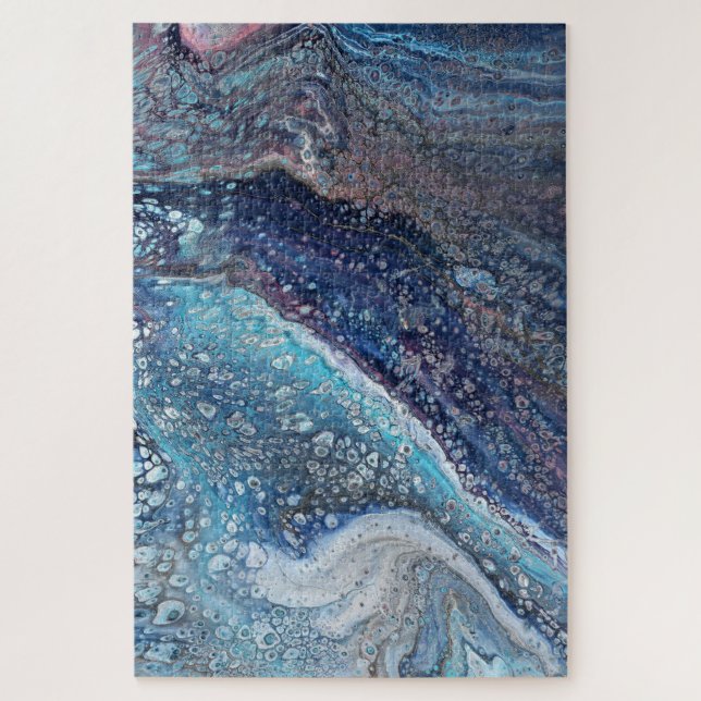 Natürliche Attraktion 2 Blaue Geode Abstrakte Puzz Puzzle (Vertikal)