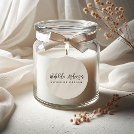 Natürliche Beige moderne minimalistische, elegante Runder Aufkleber