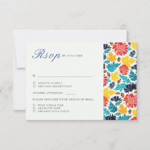 Natürliche Blaue Gelbe Aquarell-Sonnenblumen Hochz RSVP Karte