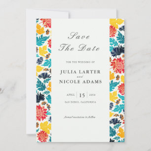Natürliche Blaue Gelbe Aquarell-Sonnenblumen Hochz Save The Date