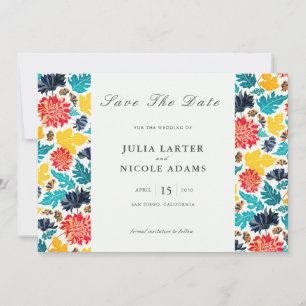 Natürliche Blaue Gelbe Aquarell-Sonnenblumen-Hochz Save The Date