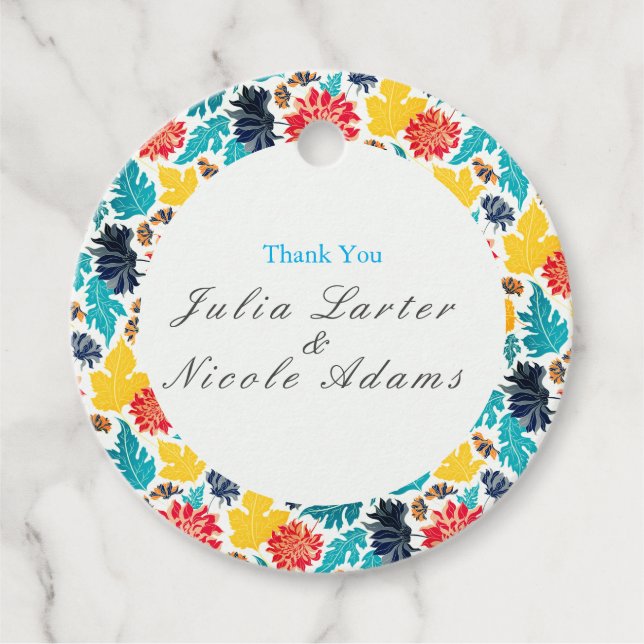 Natürliche Blaue Gelbe Wasserfarbe Sonnenblumen Ho Geschenkanhänger (Vorderseite)