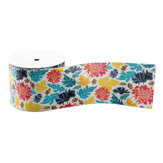 Natürliche Blaue Gelbe Wasserfarbe Sonnenblumen Ho Ripsband (Spule)