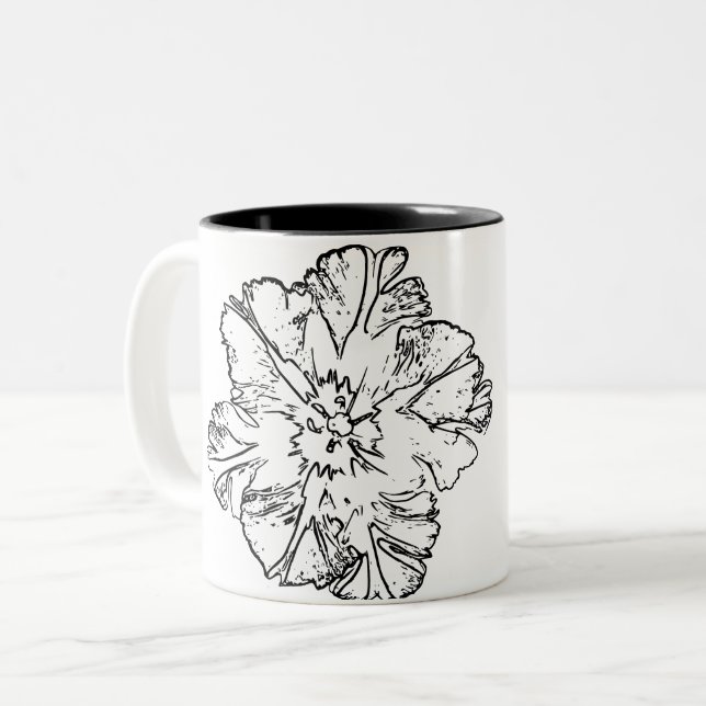 Natürliche Blume Zweifarbige Tasse (Vorderseite Links)