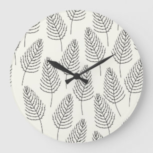 Natürliche Blüte: Abstrakt weiß Vintag Große Wanduhr