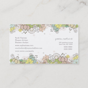 Natürliche Blüten Elegante benutzerdefinierte Visi Visitenkarte