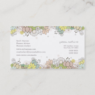 Natürliche Blüten-elegante kundenspezifische Visitenkarte