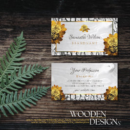 Natürliche Blütenweißholz-Körner-Rose Visitenkarte