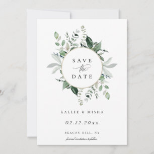 Natürliche botanische Foliage Save the Date Ankündigung