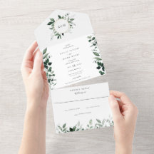 Natürliche botanische Grüne Smaragdgrüne Hochzeit