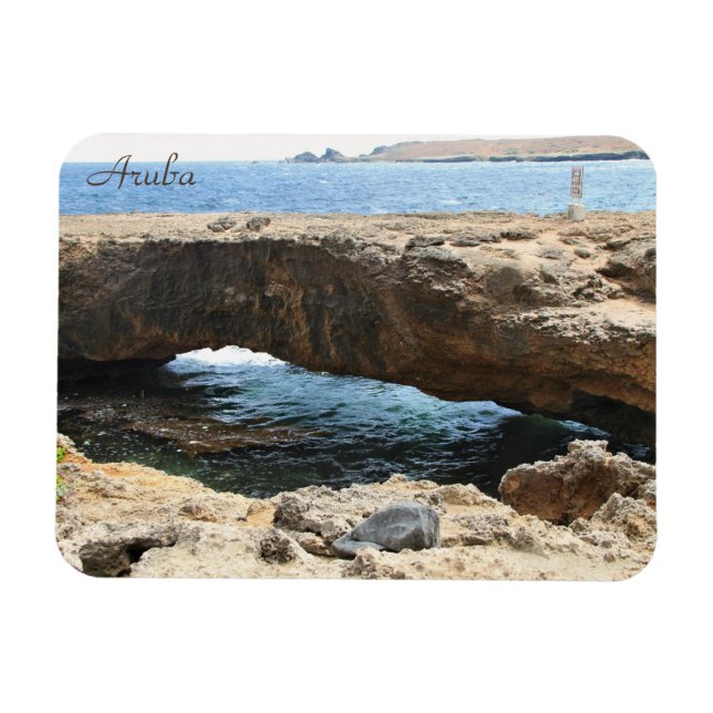 Natürliche Brücke in Aruba, Fotografie, Magnet (Horizontal)