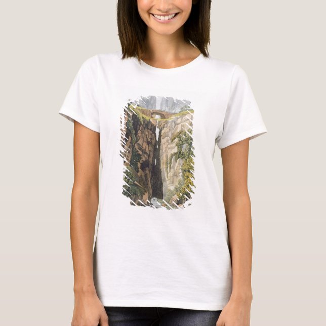 Natürliche Brücke, Valle d'Icononzo (farbige Litho T-Shirt (Vorderseite)