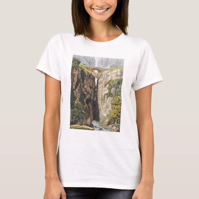 Natürliche Brücke, Valle d'Icononzo (farbige Litho T-Shirt (Vorderseite)